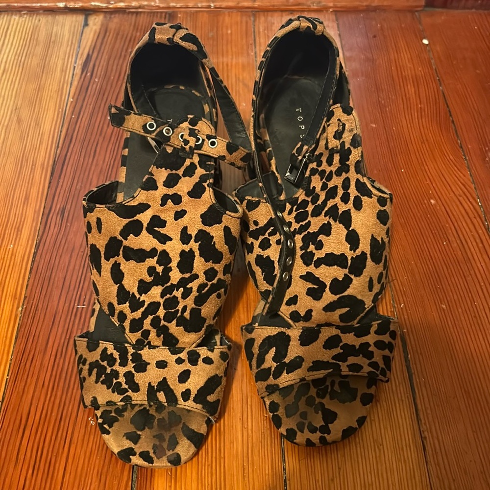 Cheetah print block heels